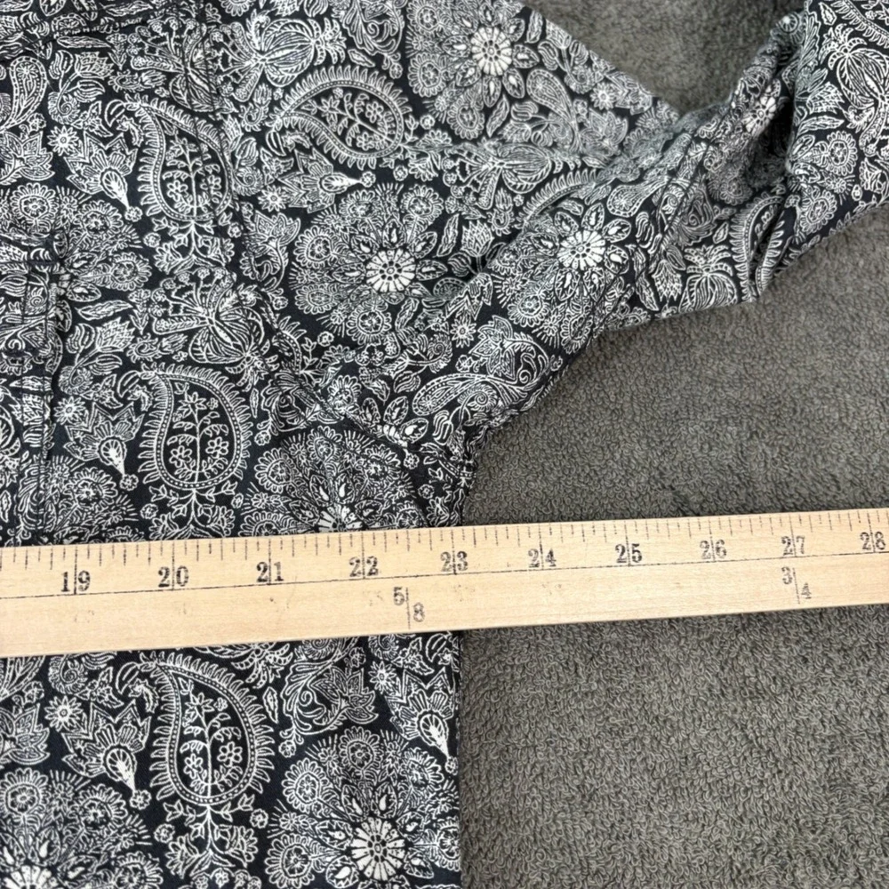 Wrangler Shirt Mens Large Black Retro Premium Paisley Snap Button Western Cowboy